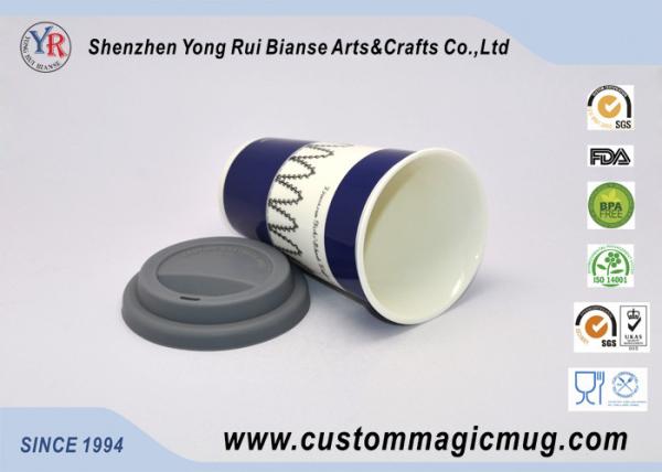 Fashion Starbucks Ceramic Travel Mug With Lid , Color Change Mug Custom