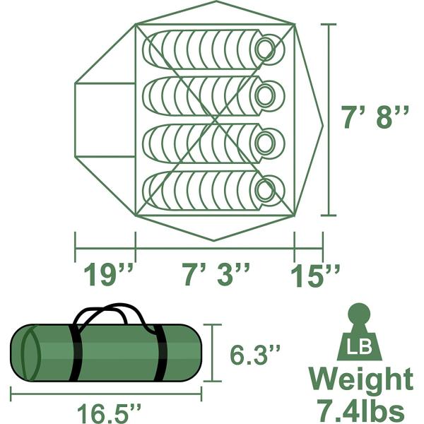 3 Season PU5000mm Ultralight Camping Tent For Family