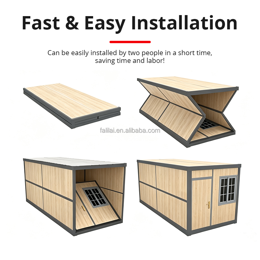 China Factory Wholesale Customizable Flat Pack Container House Fold Container Foldable Container House for Worker Accommodation