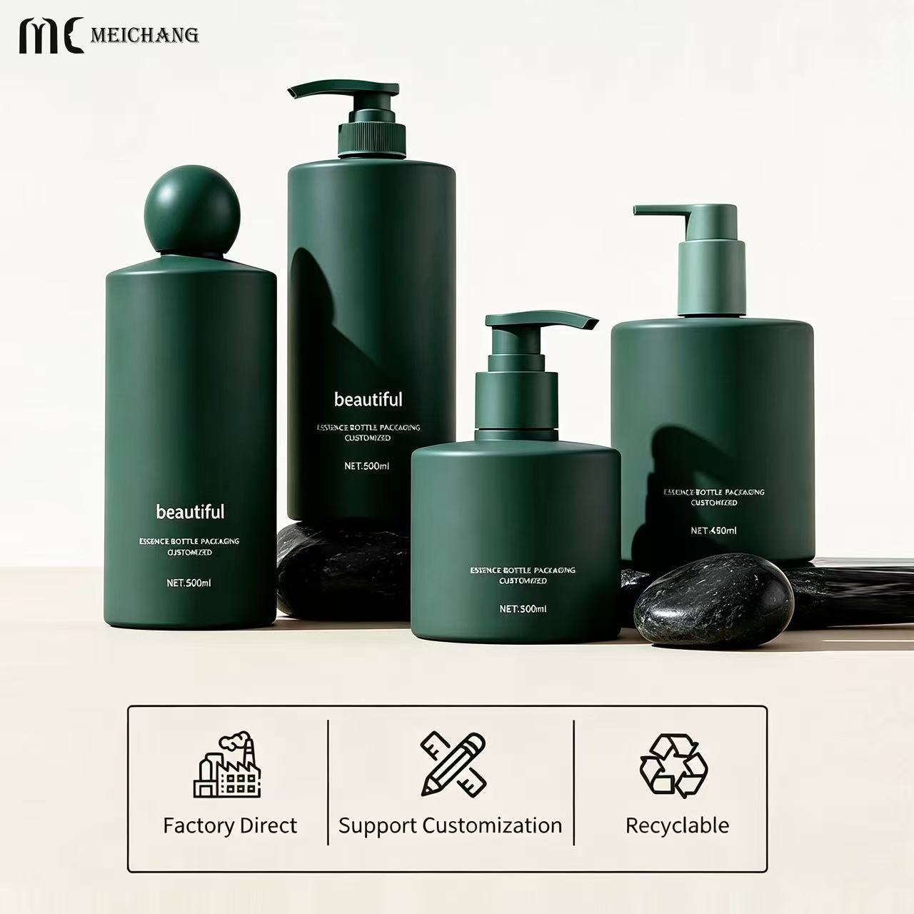 300ml, 450ml, 500ml and 650ml Biodegradable Body Wash Bottles – Sustainable Shower Gel & Body Wash Packaging Series(MC-336)