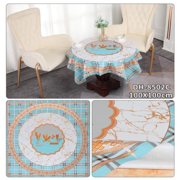 Нефтяной ПВХ Круглое пластинчатое столовое покрытие для 10 человек Белый круглый стол Классический стиль