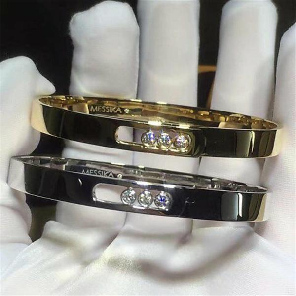 Luxury jewelry Luxury Jewelry Three drill sliding bracelet 18k white gold yellow gold rose gold diamond bracelet