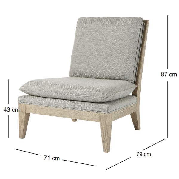 Relaxed Contemporary Solid Wood Lounge Chair with Loose Cushions    CYC-043