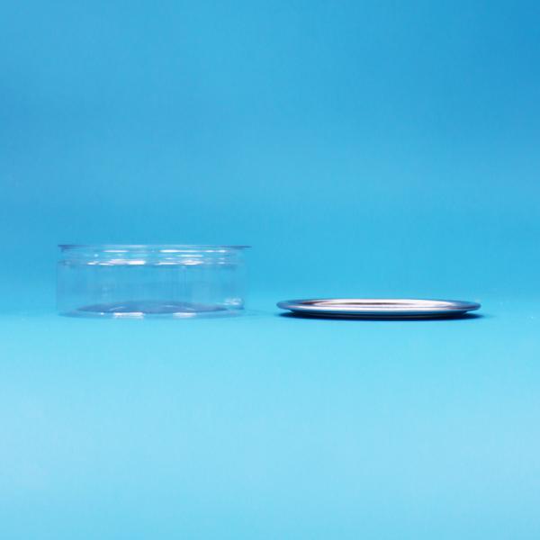Boîte en PET en plastique rond avec étain facile à ouvrir pour les aliments Bonbons Cookies Snack Emballage