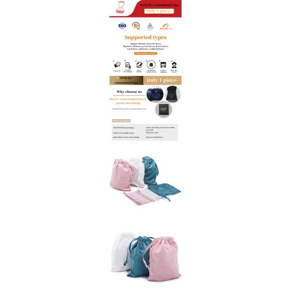 Sac à cordes en velours pour emballage de bijoux