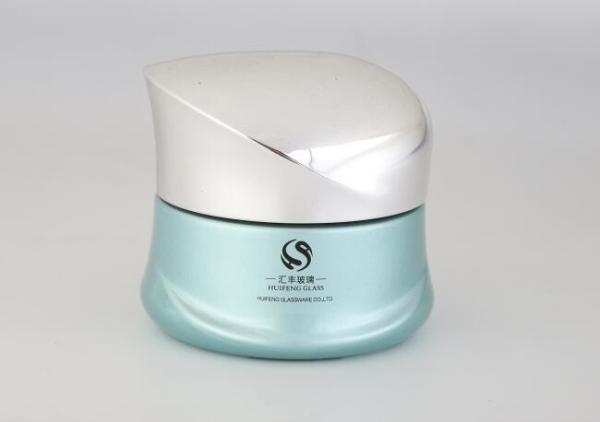 50g Skincare Packaging Glass Cream Jar with Plastic Cap Cosmetic Jar Customized Logo and Painting