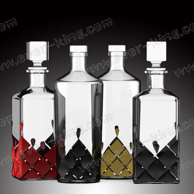750ml Clear Empty Crystal Glass Bottle For Spirits Liquor