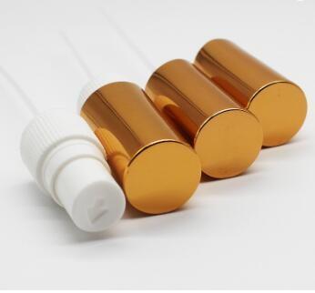 18/410 White Perfume Mist Sprayer With Gold / Silver Aluminum Triangle Cap