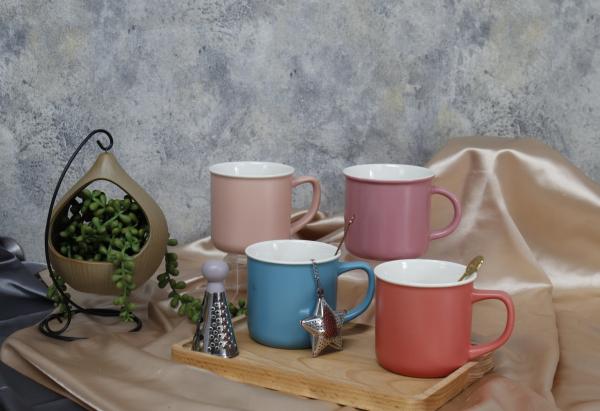 Colorful coffee mug new bone china for home and office use ceramic mugs for gift set
