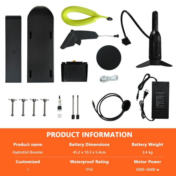 Foil Assist 3000W Remote Control Foil Drive Assist Booster Motor Thruster Water Play Surfing