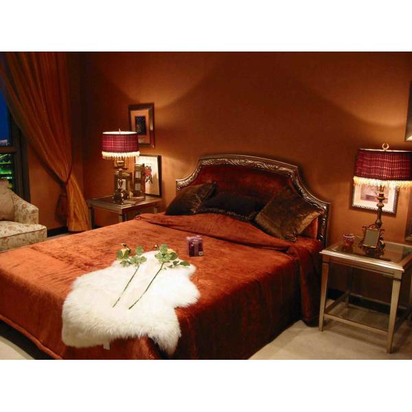 Luxury Star Bedroom Furniture Carved Gilding King Size Veneer For Villa