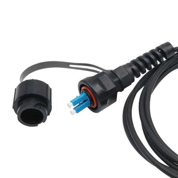 Outdoor Armored Fiber Optic Cable / With IP67 ODVA Waterproof Connector /Tactical Fiber Optic Cable