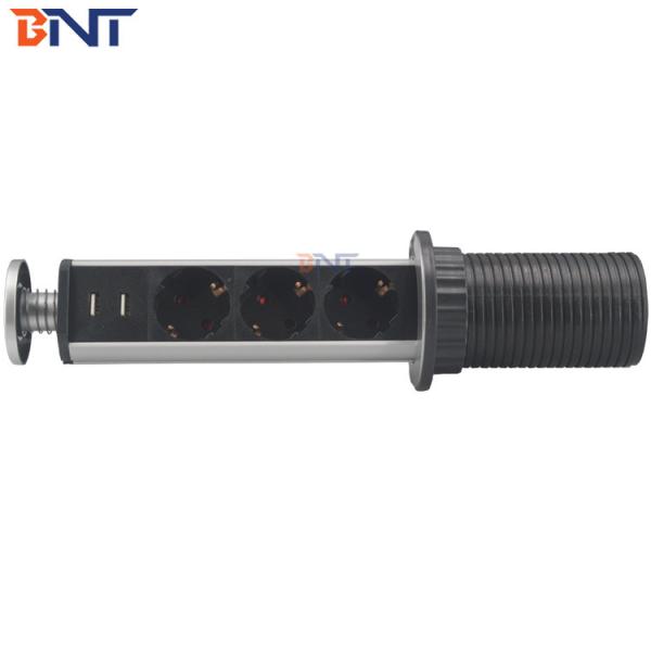 Tensile Type Kitchen Worktop Hidden Power Socket With Aluminium Alloy Shell