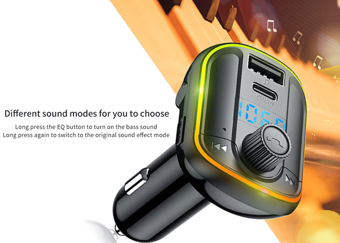 Набор вспомогательное 87.5-108MHz автомобиля Bluetooth 5,0 mp3 плеера автомобиля PD 18W ABS
