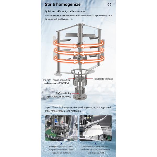 Making Machine Vacuum Homogenizer Emulsifying Mixing Machine for Cosmetics