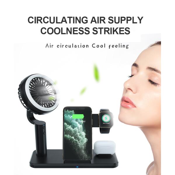 15w Fast Wireless Charger with Cooling Fan and Adjustable Phone Dock in PC Fireproof Material