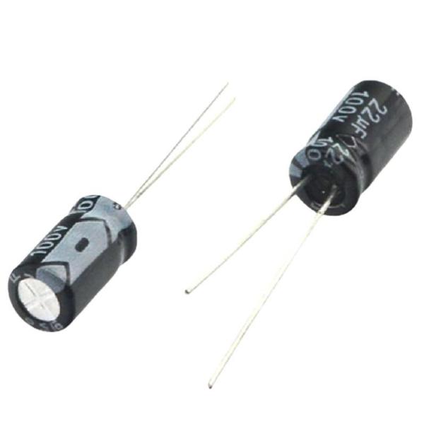 original Electrolytic capacitor 100V/22UF 6*11MM 160V/1UF 6*11MM Capacitor