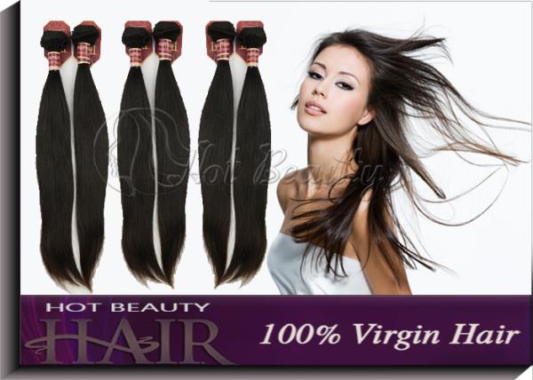 Peruvian Straight Virgin Hair Human Hair Extensions , 16 Inch Real Hair