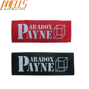 Fashion Design Woven Neck Labels Standard Size  PMS Color Custom Shape