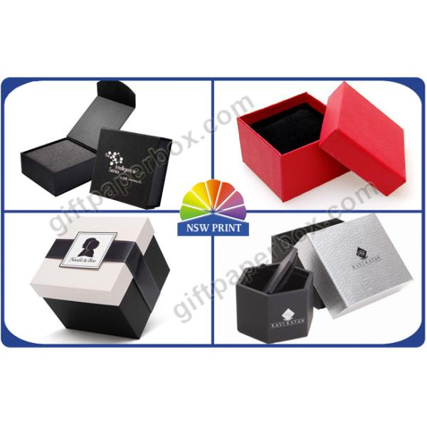 Black or Red Custom Jewelry Gift Box with Logo Printed for Wedding Ring Packaging