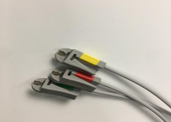 3 Cable de tronco de ECG de chumbo 2106309-002 com cabo de chumbo de agarrador integrado 12FT