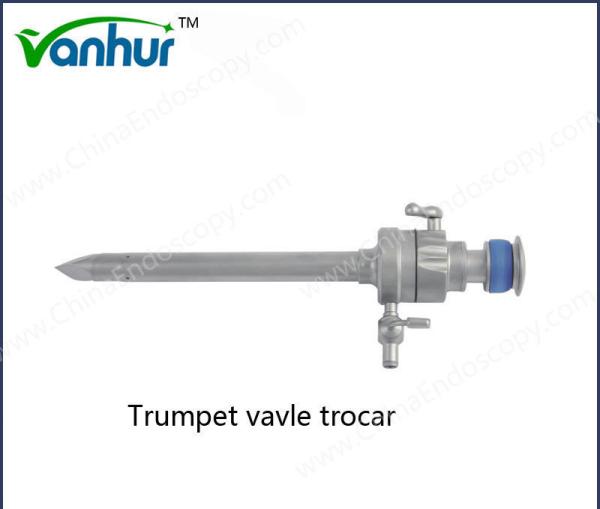 Instrumentos cirúrgicos de grupo adulto Laparoscopia de aço Trocar com válvula de trombeta reutilizável