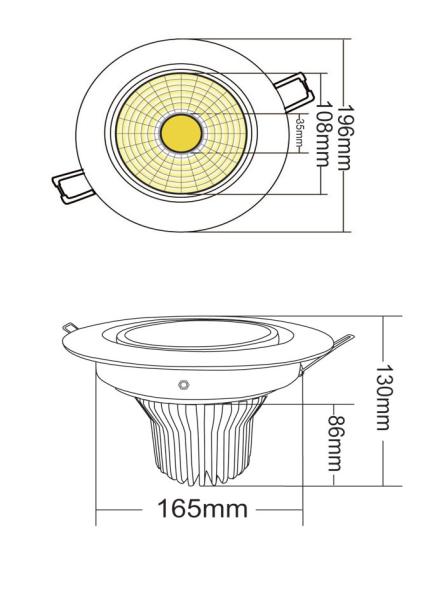 30W COB LED Downlight