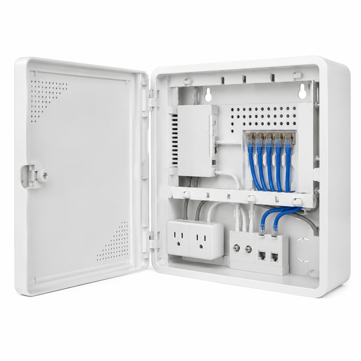 Weak Current Box ABS Plastic Wall Mount Indoor Multimedia Wiring Enclosure