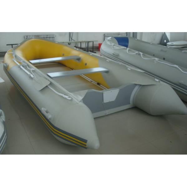 PVC Coated Fabric Aluminum Floor Foldable Inflatable Boat / Dinghy