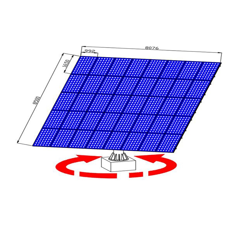 Two Axis GPS Solar Tracking System 2Kw Slewing Drive Linear Actuator