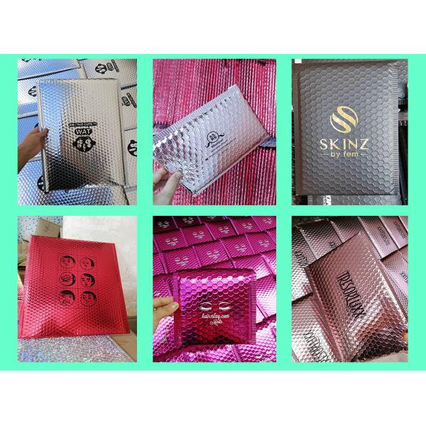 Custom Packaging Holographic Silver Metallic Bubble Envelopes Shipping Laser Bubble Mailer Waterproof Shockproof Bubble Bags