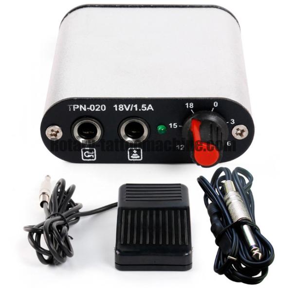 Aluminium Alloy Mini Tattoo Power Supply Black Red Silver Colors TPN-020