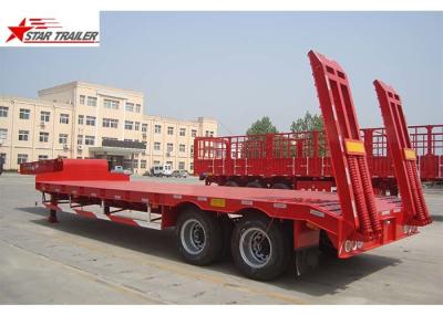 2 Axles 40T Low Bed Oilfield Pipe Hauling Trailer 30-60T Strong Trailer Frame