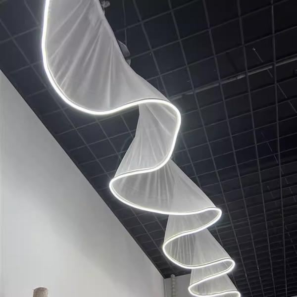 Cortina de techo de boda de luz blanca con banda de luz LED para salón de baile