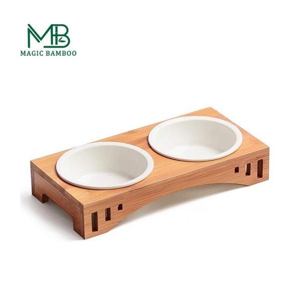 BAMBOO Taças de cerâmica elevadas para cães e gatos