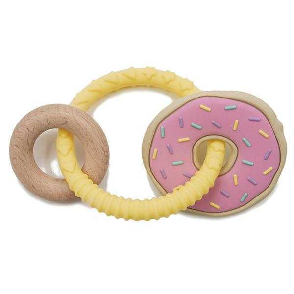 Laser Logo Silicone Wood Teether Infant Baby BPA Free Nursing Bracelet