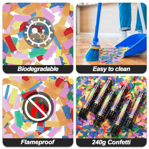 40cm Multicolor Biodegradable Party Popper Confetti Cannons for Colorful Celebrations