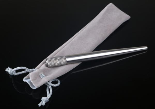 Stainless Steel Autoclavable Manual Tattoo Pen with Cloth Packing Bag For 3D Embroidered
