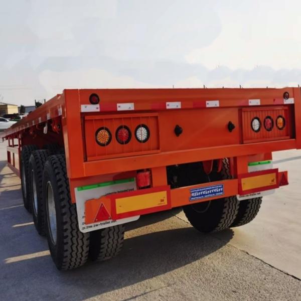 Commercial 3 axes extensible 40ft 60 tonnes plat semi-remorque, plate-forme semi-remorque pour le tracteur camion et le transport de marchandises
