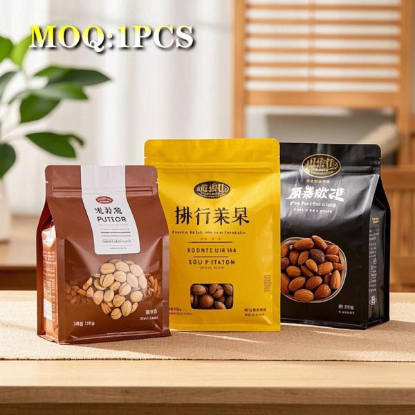Custom Printed Matte Stand-Up Pouches Partial Window Visibility Resealable Zipper FDA Compliant For Food