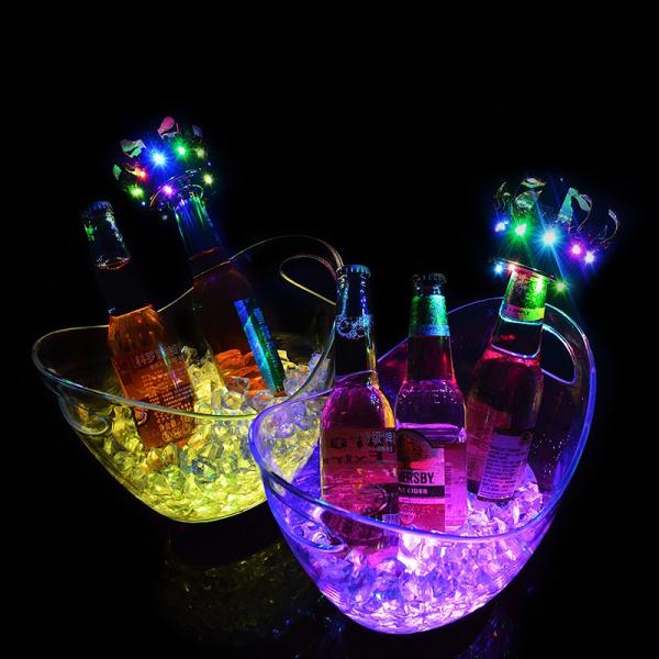 Oval Shape LED Luxury Flashing Wine Vodka Whiskey Champagne Buckets for KTV Bar Party