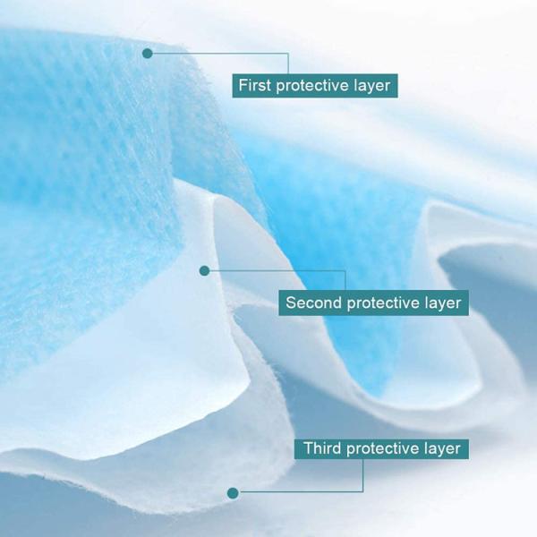 Comfortable Non Woven Face Mask Nose 3 Ply  Disposable Mask