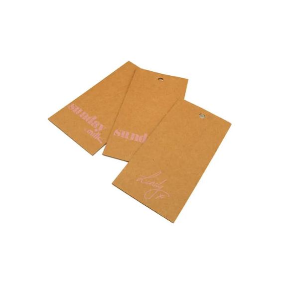 Silk Screen Kraft Paper Printed Swing Tags With String Safety Pin