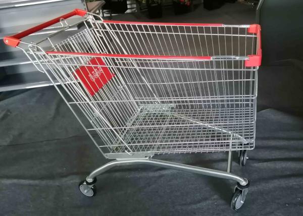 Grocery Foldable Shopping Cart , 4 Wheel Shopping Trolley Powder Coated