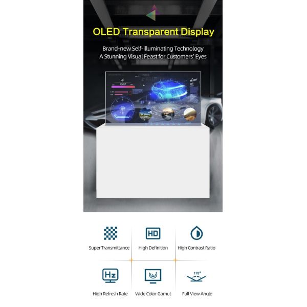 55 inch High Transparency Full Color LG Transparent TV OLED Display for Retail Store & Airport Advertising