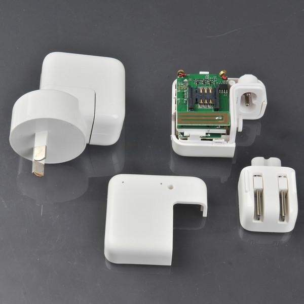 Mini AC Adapter Charger US/EU Plug Hidden Spy GSM SIM Remote Audio Transmitter Listening Ear Bug W/ 5V USB Output