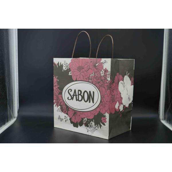 Eco Oversized Paper Bags Flexo Printing Coffee Take Out Paper Bags