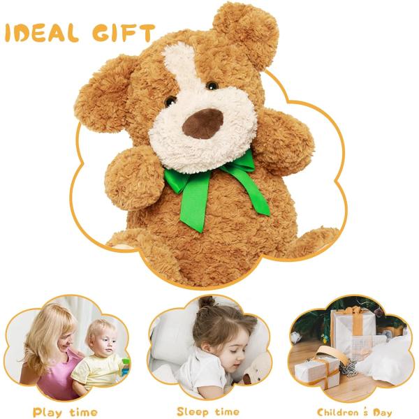 Large Size 24in Brown Stuffed Puppy Dog Plush Toy for Kids Soft  Oem Customizable PP Filled Perfect Gift for Children