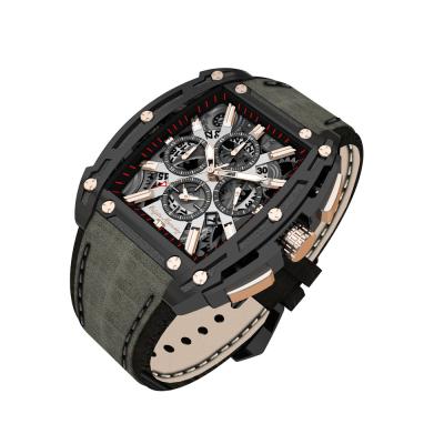 O relógio mecânico automático do negócio 44mm torna ôca para fora a multi função