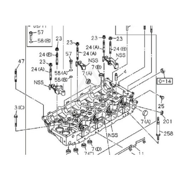ISUZU 4 Cylinders Diesel Engine Cylinder Head 4-1021011-2  For HITACHI EX120 Excavator